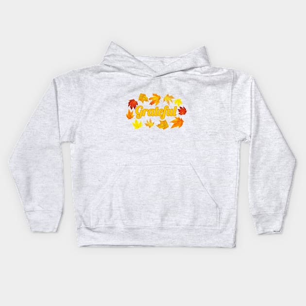 Grateful with Leaf Wreath Kids Hoodie by Sweet Terpenes